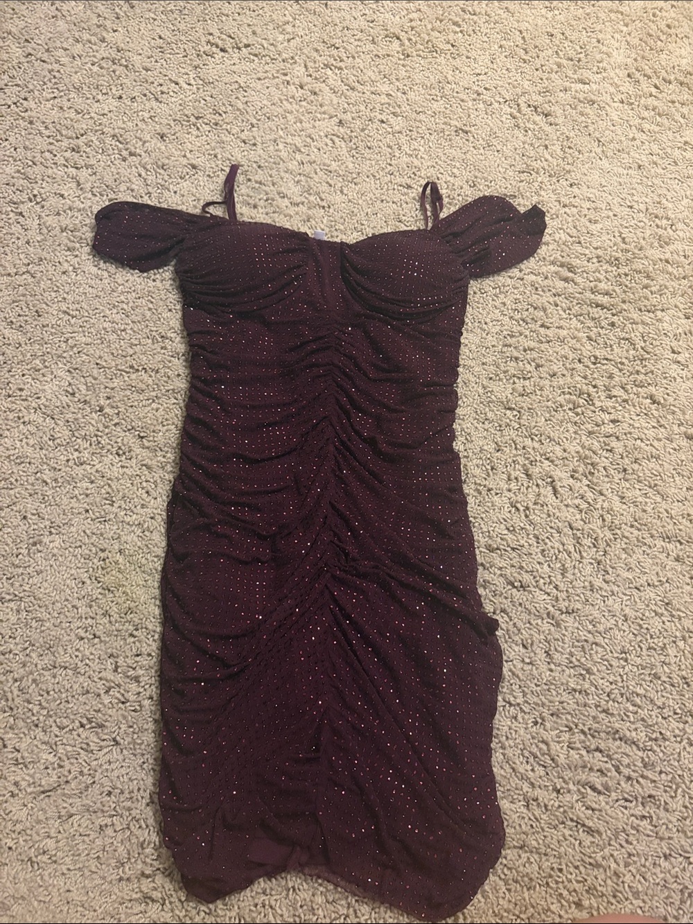 Off-Shoulder maroon homecoming dress